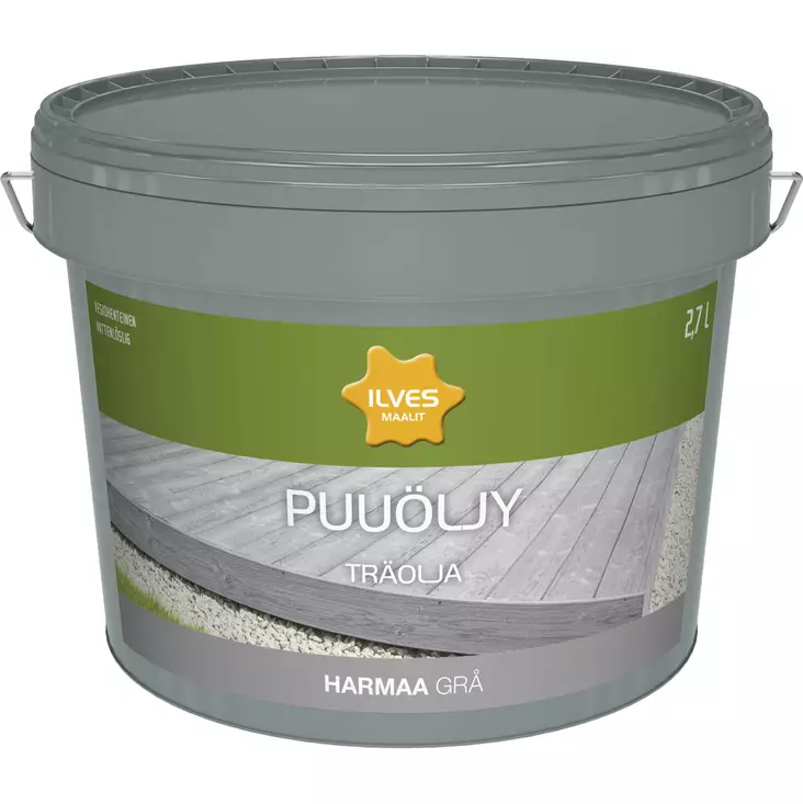 PUUÖLJY AQUA HARMAA 2,7L ILVESMAALIT VESIOHENTEINEN - Puuöljyt ja puunsuoja-aineet - 6430026958896 - 1