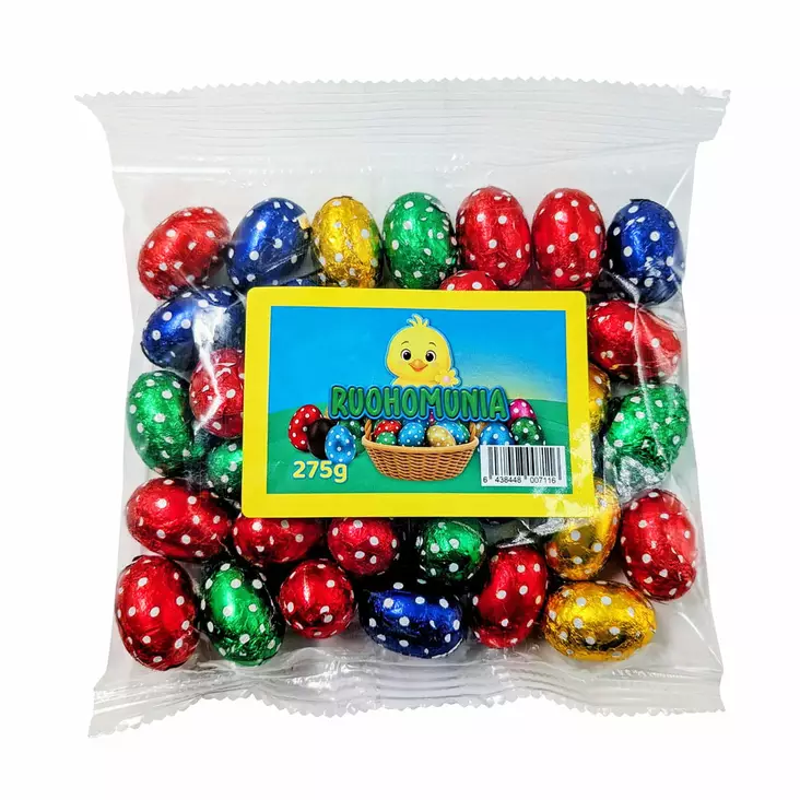 Ruohomunapussi, pieniä suklaamunia 275g - Suklaamunat ja pääsiäisherkut - 6438448007116 - 1