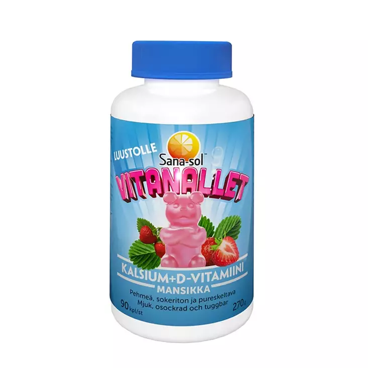 SANA-SOL VITANALLET 90 kpl D+KALSIUM - Ravintolisät ja vitamiinit - 7070866032616 - 1