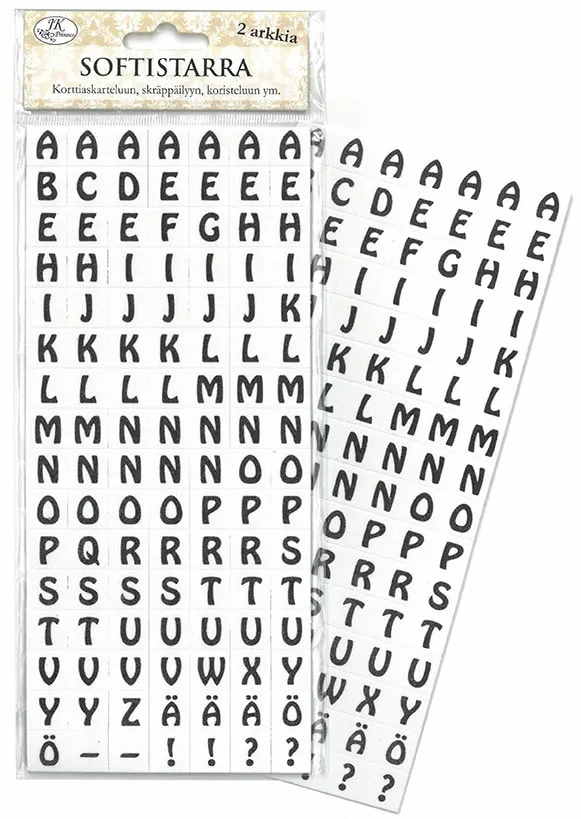 SOFTISTARRA KIRJAIN MUSTA 2ARK - Tarrat ja kiiltokuvat - 6417715026906 - 1