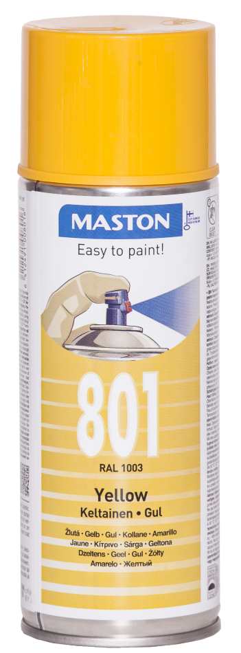 SPRAYMAALI KELTAINEN 801 400ML MASTON - Spraymaalit - 6412491008016 - 1