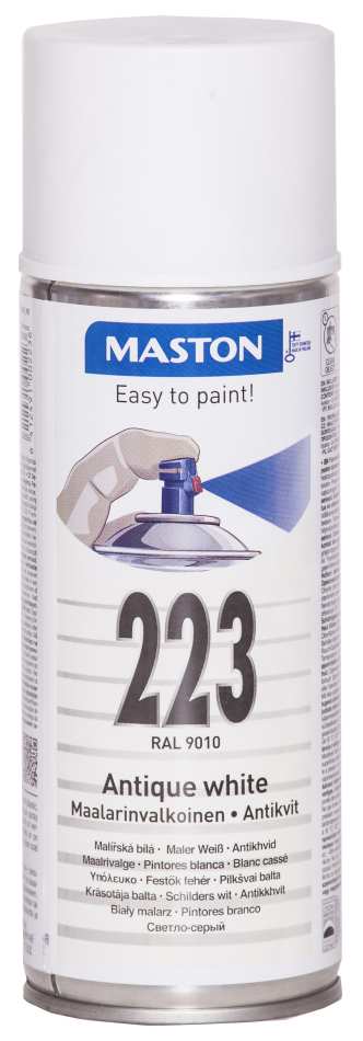 SPRAYMAALI MAALARIN VALKOINEN 223 400ML MASTON - Spraymaalit - 6412491002236 - 1