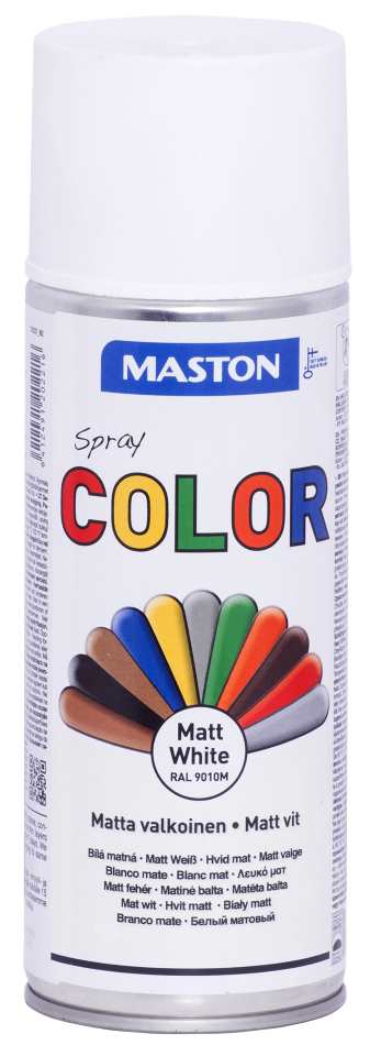 SPRAYMAALI MATTA VALKOINEN 400ML MASTON COLOR - Spraymaalit - 6412491202216 - 1