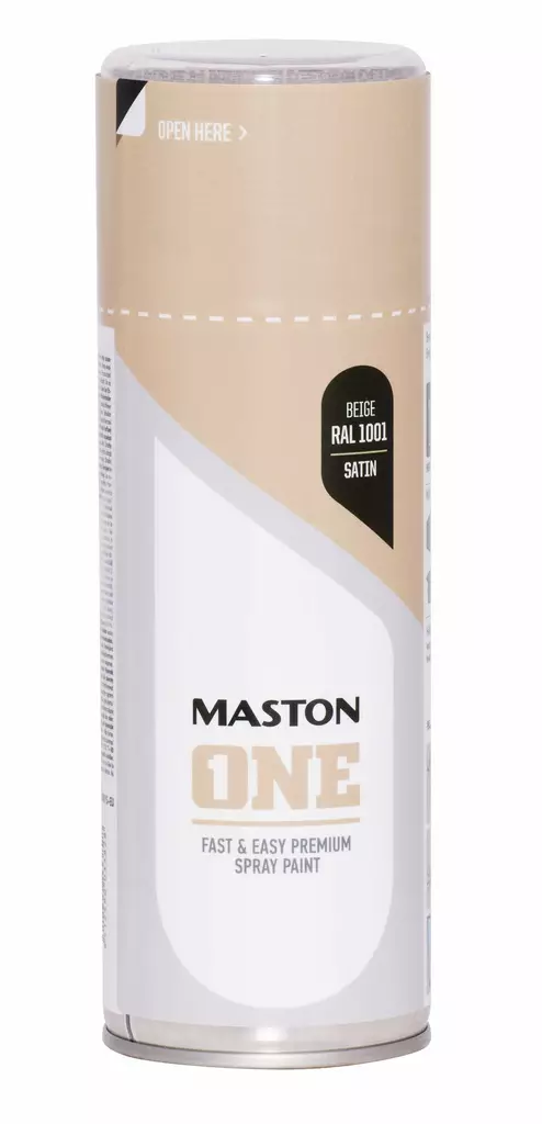 SPRAYMAALI ONE BEIGE RAL1001 400ml MASTON ACRYLCOMP SATIINI - Spraymaalit - 6412490022976 - 1
