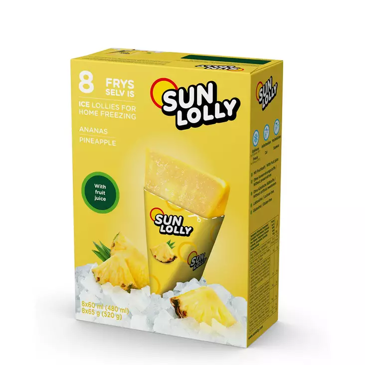 MEHUJÄÄ Sun Lolly 8x60ml/65g ananas - Pakasteet - 5775345205186 - 1
