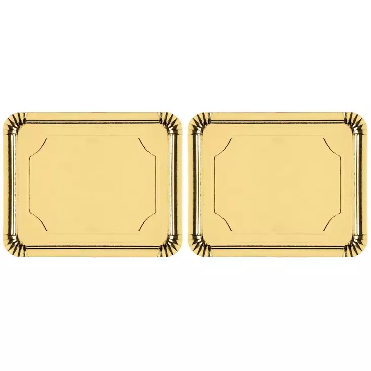Tarjoilualusta kartonki kulta 2kpl 31x38cm - Vappukoristeet ja -tarvikkeet - 6410416433806 - 1