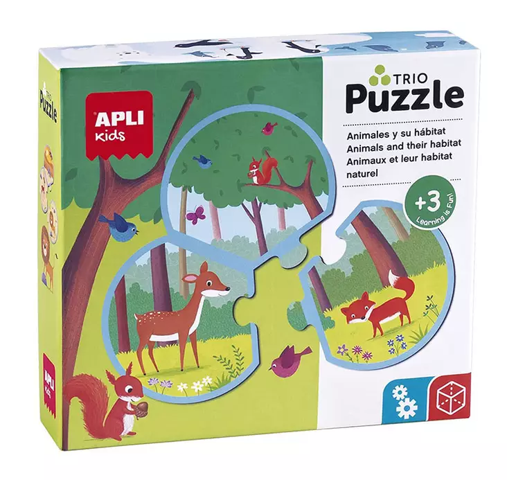 Trio yhdistämispalapeli eläimet - Lasten palapelit - 8410782188216 - 1