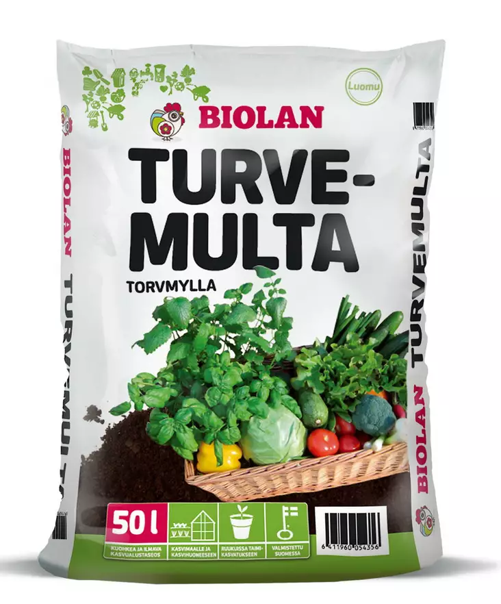 TURVE-MULTA 50L BIOLAN - Puutarhamullat ja -turpeet - 6411960054356 - 1