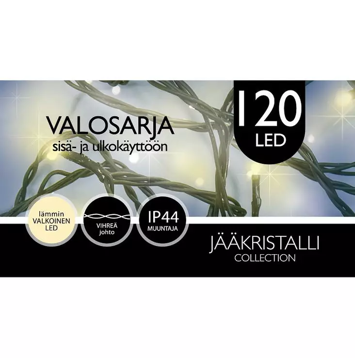 ULKOVALOSARJA LED 120Led Lämmin valkoinen - Valosarjat verkkovirta - 6438159119566 - 1