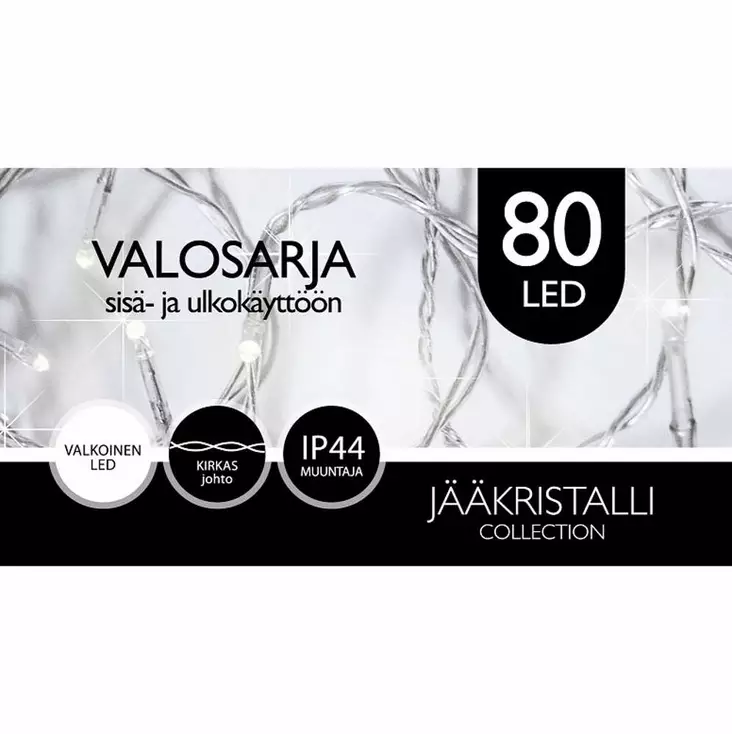 ULKOVALOSARJA LED 80Led Kirkkaan valkoinen - Valosarjat verkkovirta - 6438159052856 - 1