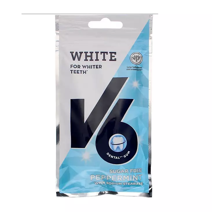 V6 purukumi Peppermint White 30,8 g - Makeiset ja naposteltavat - 7622210816726 - 1