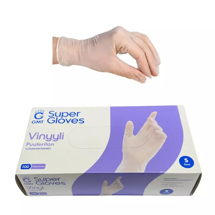 Vinyylikäsine 100kpl S. - Suojakäsineet ja suojavälineet - 6438159088046 - 1