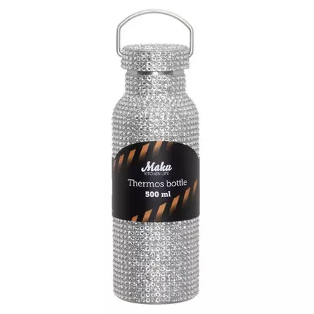 Termospullo Deal Diamon Glitter 500ml hopea - Termospullot, -mukit ja ruokatermokset - 6410416515687 - 2