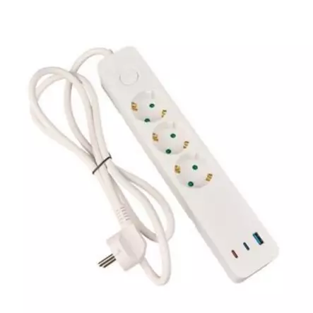 Jatkojohto Airam Jax 3-os. 1,4 m 65 W, valkoinen - Jatkojohdot, kaapelikelat ja tarvikkeet - 6435200017017 - 1