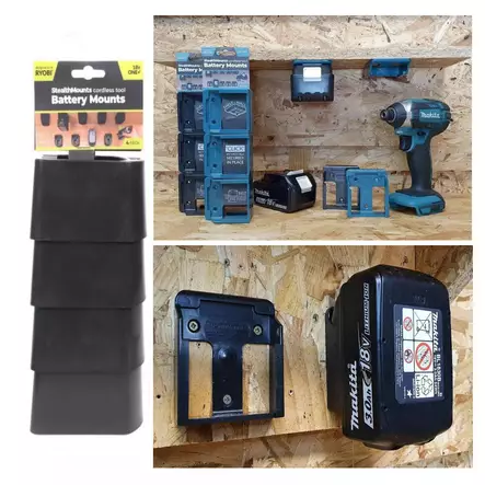 Akunpidike RYOBI akulle 4kpl StealtMounts - Akkuporakoneet - 728488326077 - 1