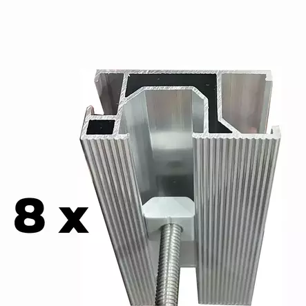 Alumiiniprofiili PV 2000 mm 8 kpl - Lataussäätimet ja kaapelit - 840217 - 1