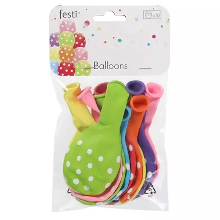 Ilmapallo pilkut 30cm 10kpl - Vappukoristeet ja -tarvikkeet - 6410416345987 - 2