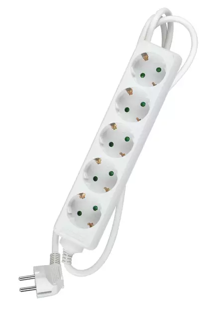 Sis=C3=A4jatkojohto valkoinen 5 osainen jatkojohto - Jatkojohdot, kaapelikelat ja tarvikkeet - 6435200256157 - 1