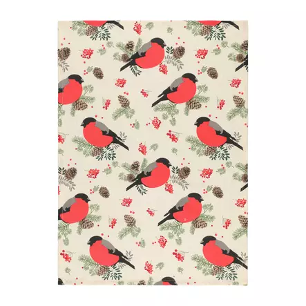 Keittiöpyyhe Punatulkku 50x70 cm - Joulun keittiötarvikkeet - 6410416511887 - 1