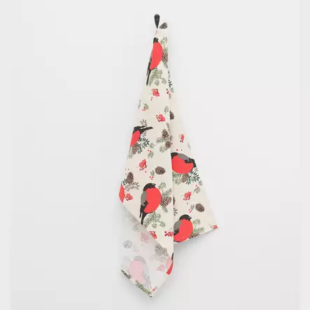 Keittiöpyyhe Punatulkku 50x70 cm - Joulun keittiötarvikkeet - 6410416511887 - 2