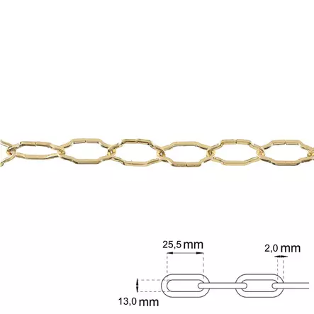 KORISTEKETJU KULTA 2,0M - Ketjut ja ketjutarvikkeet - 6438417030367 - 1