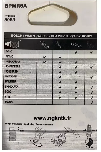 NGK 08 BPMR6A sytytystulppa - Sytytystulpat - 0087295050637 - 2