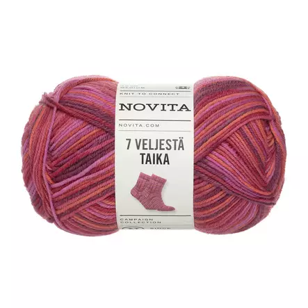 Novita 7 Veljestä taika 150g marjapaikka - Sukkalangat - 6412618215617 - 1