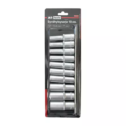 Syvähylsysarja 1/2" 10-os 10-24mm - Hylsysarjat ja työkalusarjat - 6430074697167 - 2