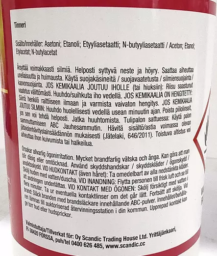 Tinneri 1l - Liuottimet ja ohenteet - 6438168058757 - 2