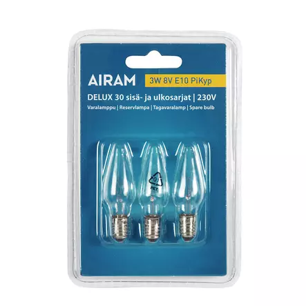 VARALAMPPU 3 w 8 v PIKYP - Valokoristeiden varalamput - 6435200121387 - 1