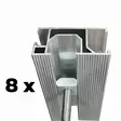 Alumiiniprofiili PV 2000 mm 8 kpl - Lataussäätimet ja kaapelit - 840217 - 1