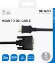 hdmi dvi kaapeli deltaco kullatut liittimet - Audio- ja videokaapelit - 7333048051967 - 3