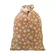 Lahjasäkki juutti hiutaleilla 60x90 cm - Joulukoristetekstiilit - 6438506006327 - 1