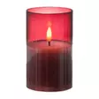 Lasikynttilät 3 kpl 3D Milton pun. - LED-kynttilät - 6410416482347 - 6