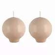 Pallokynttilä jalallinen 2 kpl beige - Pallokynttilät ja pöytäkynttilät - 6410416186047 - 1