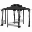 Paviljonki Hoogeven 8-kulmainen musta - Paviljongit - 6410413147447 - 1