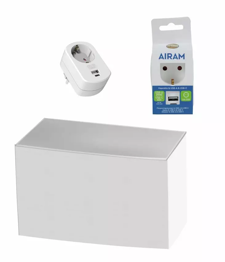 USB-Adapteri USB-A ja USB-C Airam 5KPL - Laturit, kaapelit ja varavirtalähteet - 835657 - 1
