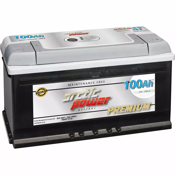 Käynnistysakku SMF 100Ah 350 x 175 x 190 760A (EN) -/+ Arctic power premium - Käynnistysakut - 6417196771197 - 1