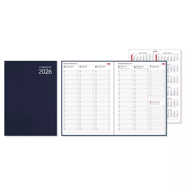 Aikamuistio 2026 sidottu A4 - Kalenterit ja almanakat - 6418787028997 - 1