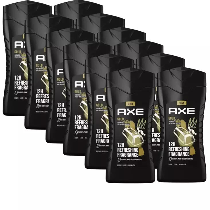 Axe suihkusaippua 250ml Gold 12kpl - Suihkusaippuat ja suihkugeelit - 8710447270707 - 1