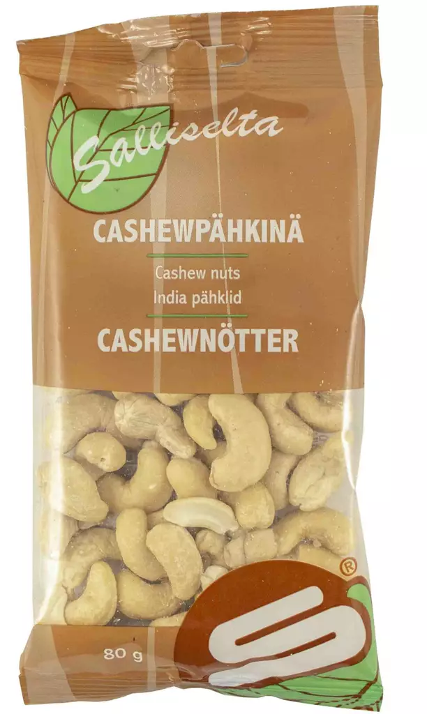 Cashewp=C3=A4hkin=C3=A4 80G Sallinen - Pähkinät ja siemenet - 6436501001477 - 1