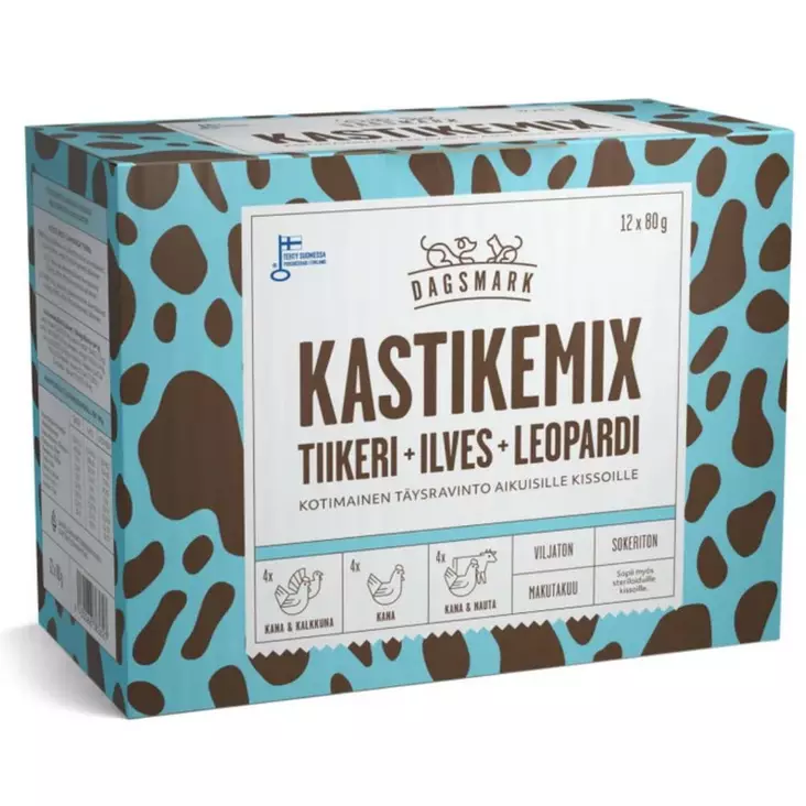Dagsmark Kastikemix 12x80G 100% Kotimain - Kissanruoat ja herkut - 6430066383627 - 1