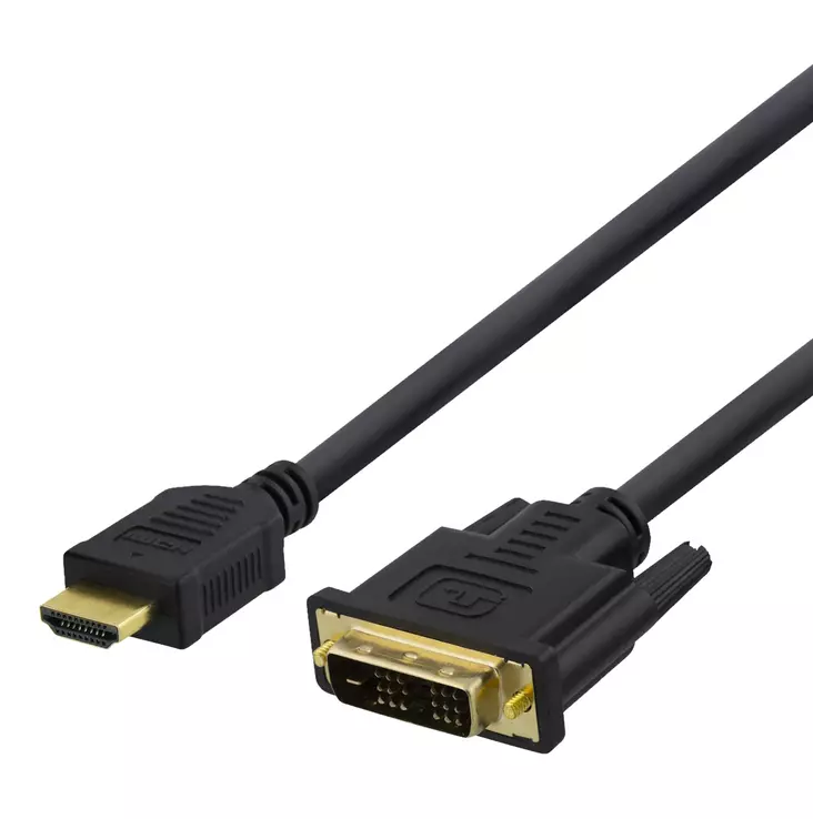 hdmi dvi kaapeli deltaco kullatut liittimet - Audio- ja videokaapelit - 7333048051967 - 1