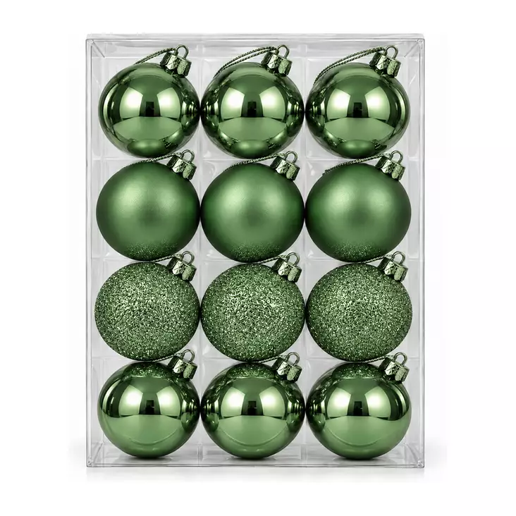 Kuusenpallo 3cm 12kpl/pkt - Kuusenpallot ja ripustettavat koristeet - 6438159992527 - 1