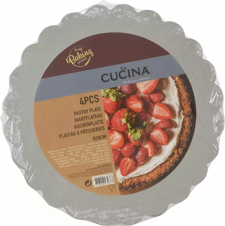 Hopean v=C3=A4rinen kakkulautanen kakun aluspahvi - Leivontamuotit ja -tarvikkeet - 8718158432377 - 1