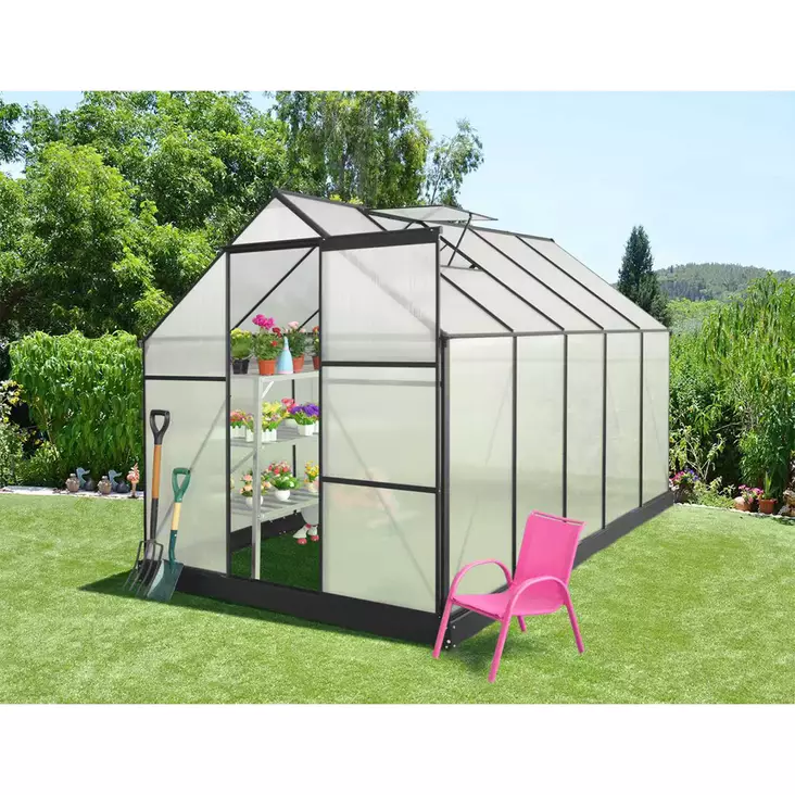 Kasvihuone 5,9m2 musta - Kasvihuoneet - 6438168120447 - 1