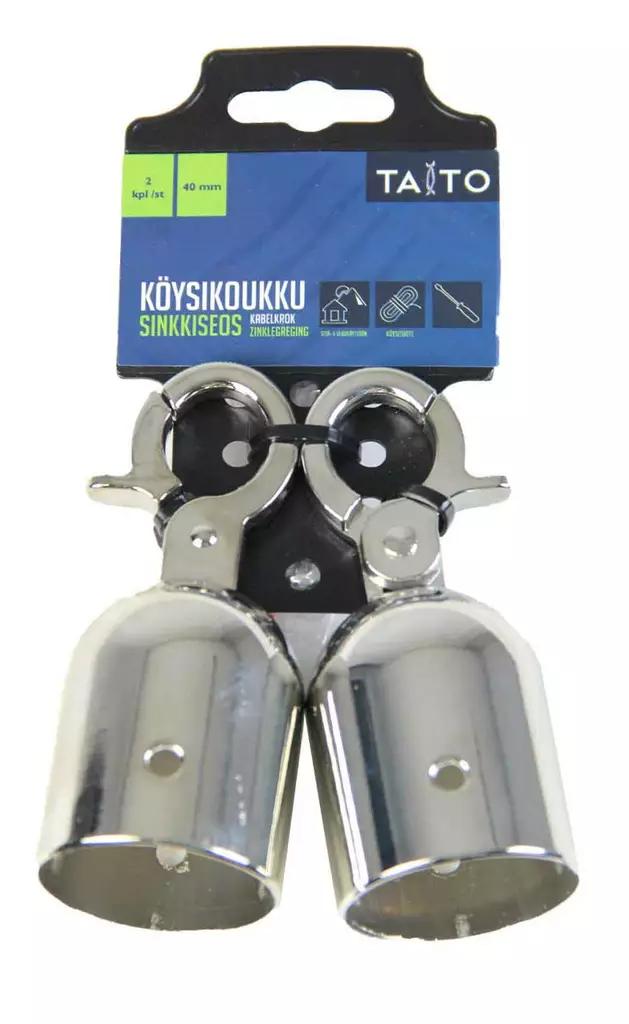 KÖYSIKOUKUT 40mm 2kpl/pkt Kaideköyden kiinnitykseen - Köydet ja narut - 6416096160087 - 1
