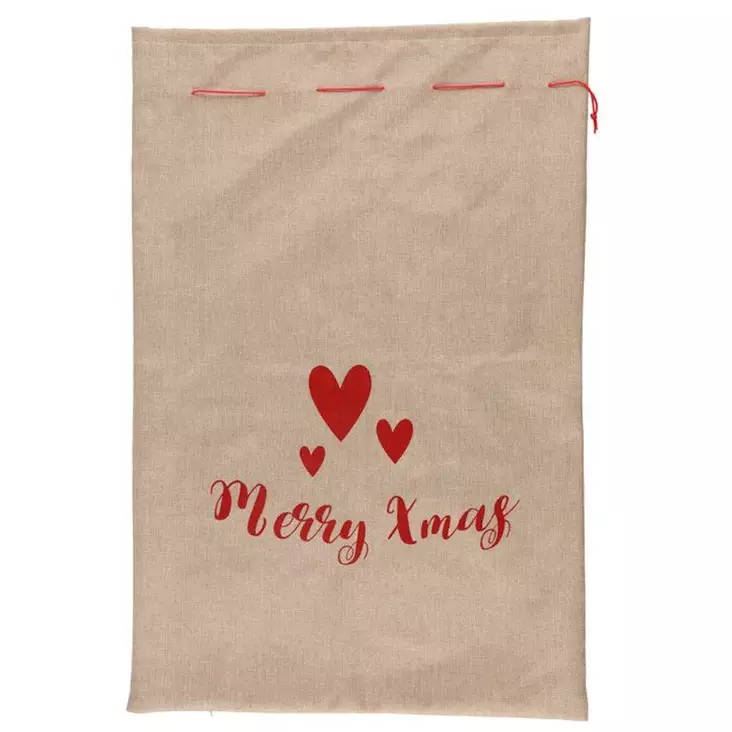 Lahjasäkki Merry Xmas 60x90 cm - Joulukoristetekstiilit - 6410413317147 - 1