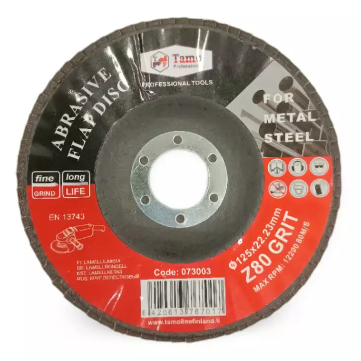 Lamellilaikka 125mm Gr 80 Tamoline - Liuskahiomalaikat, lamellilaikat - 6420613767017 - 1