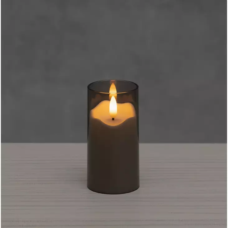 3D LED-pöytäkynttilä 10,5 cm savun harma - LED-kynttilät - 6410416578897 - 1
